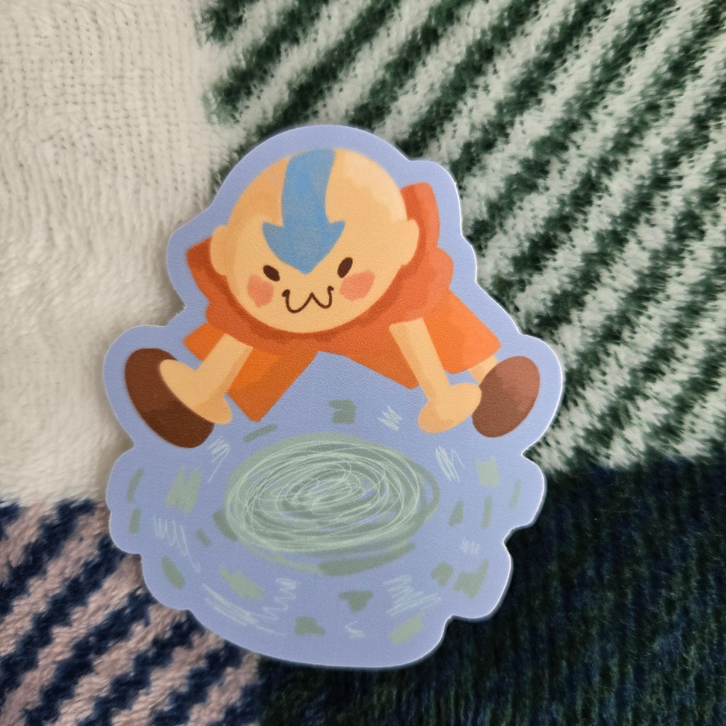 aang dancing on air, matte vinyl sticker