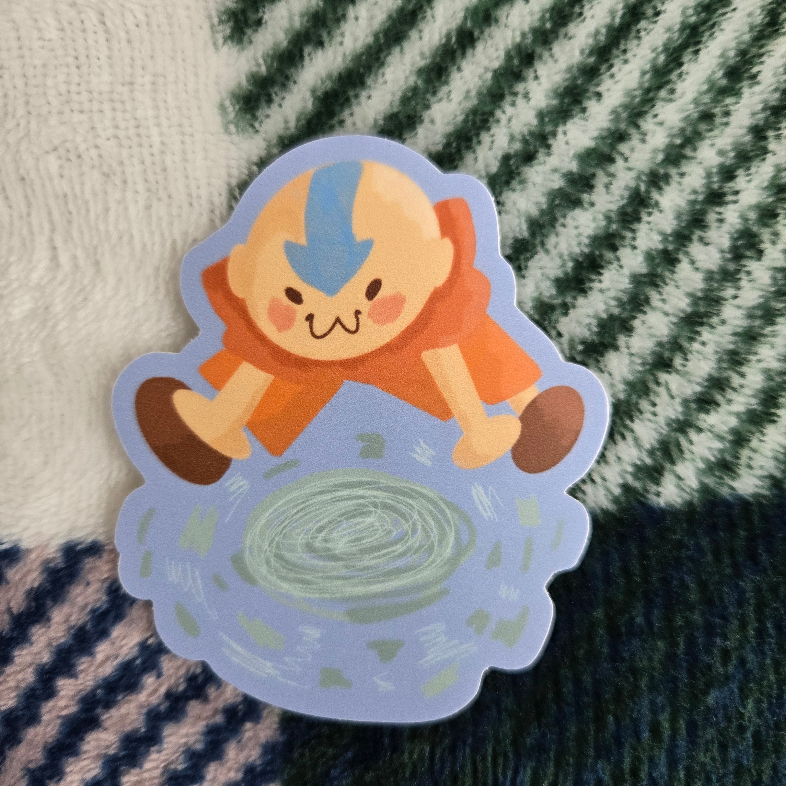 aang dancing on air, matte vinyl sticker