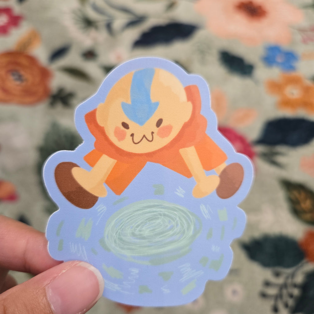 aang dancing on air, matte vinyl sticker