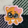 im just a girl - orange cat, matte vinyl sticker
