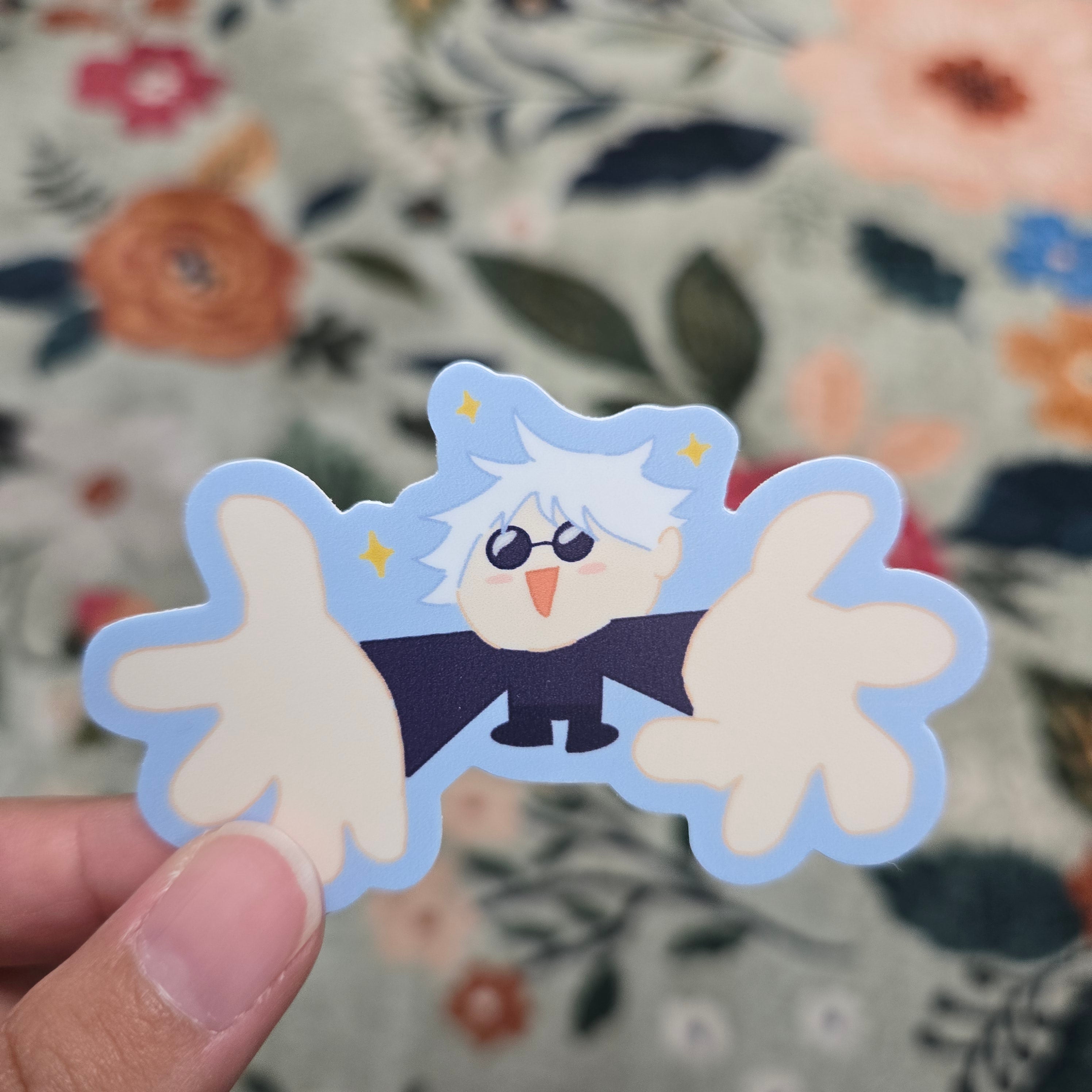 gojo hugs, matte vinyl sticker