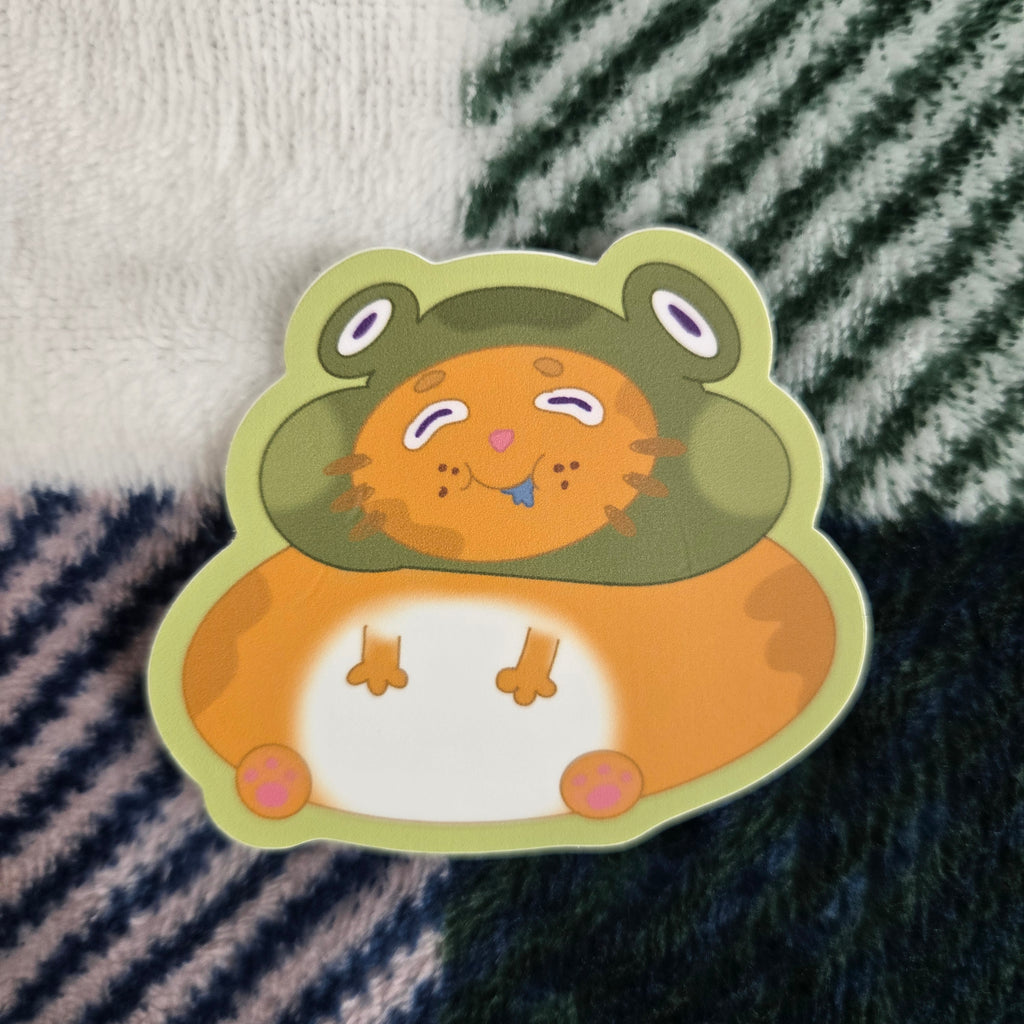 big back chunky cat, matte vinyl sticker