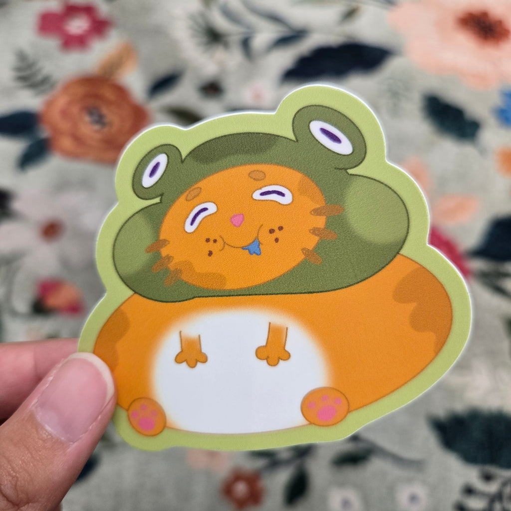 big back chunky cat, matte vinyl sticker