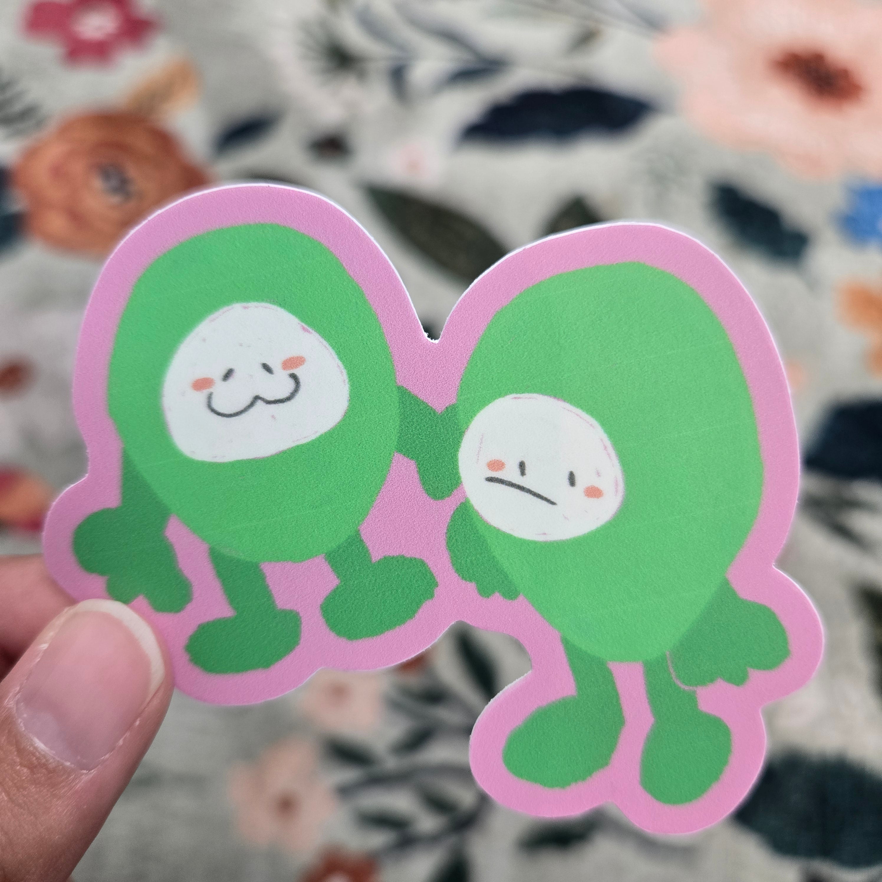 two peas in a pod, matte vinyl sticker