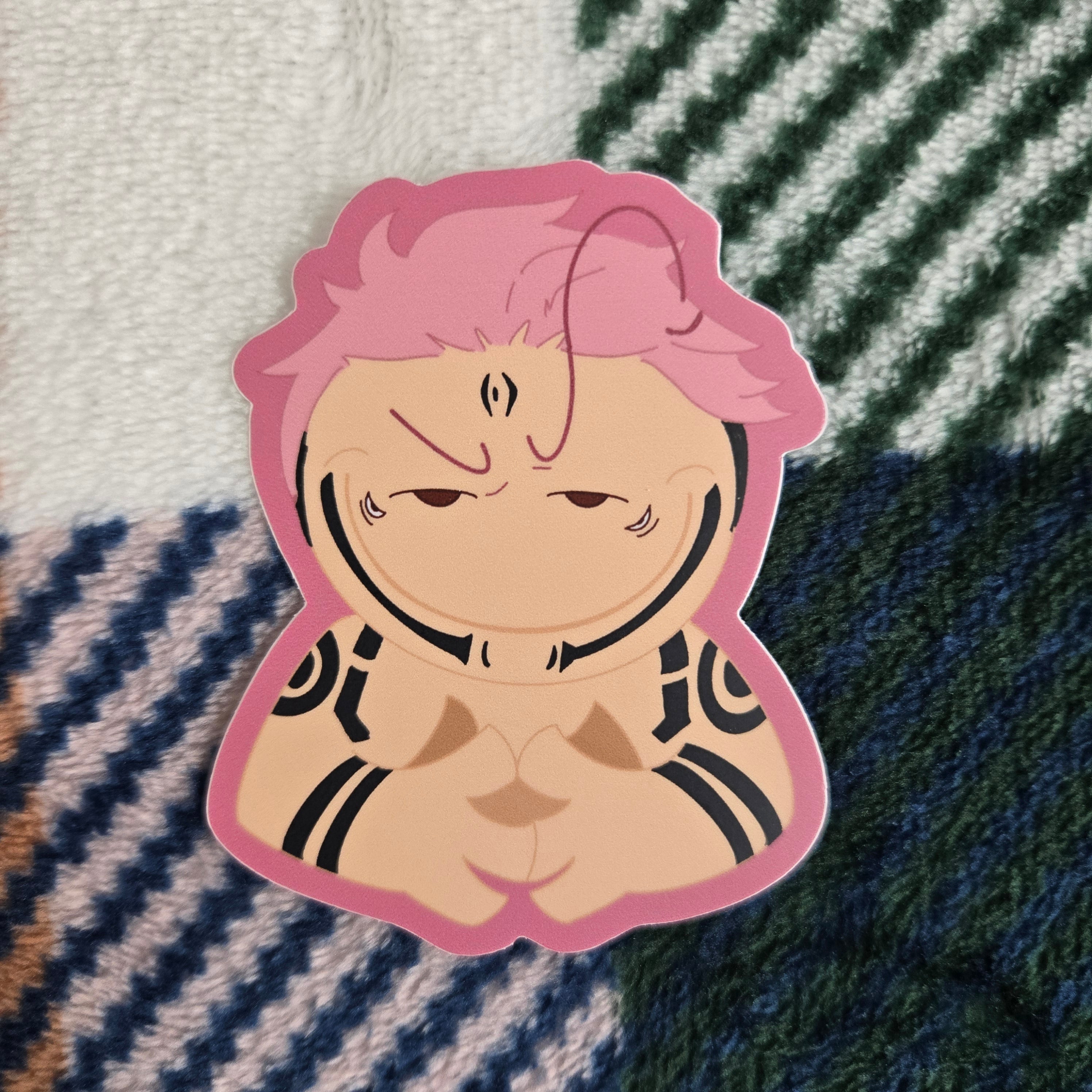 sneaky sukuna, jujutsu kaisen matte vinyl sticker