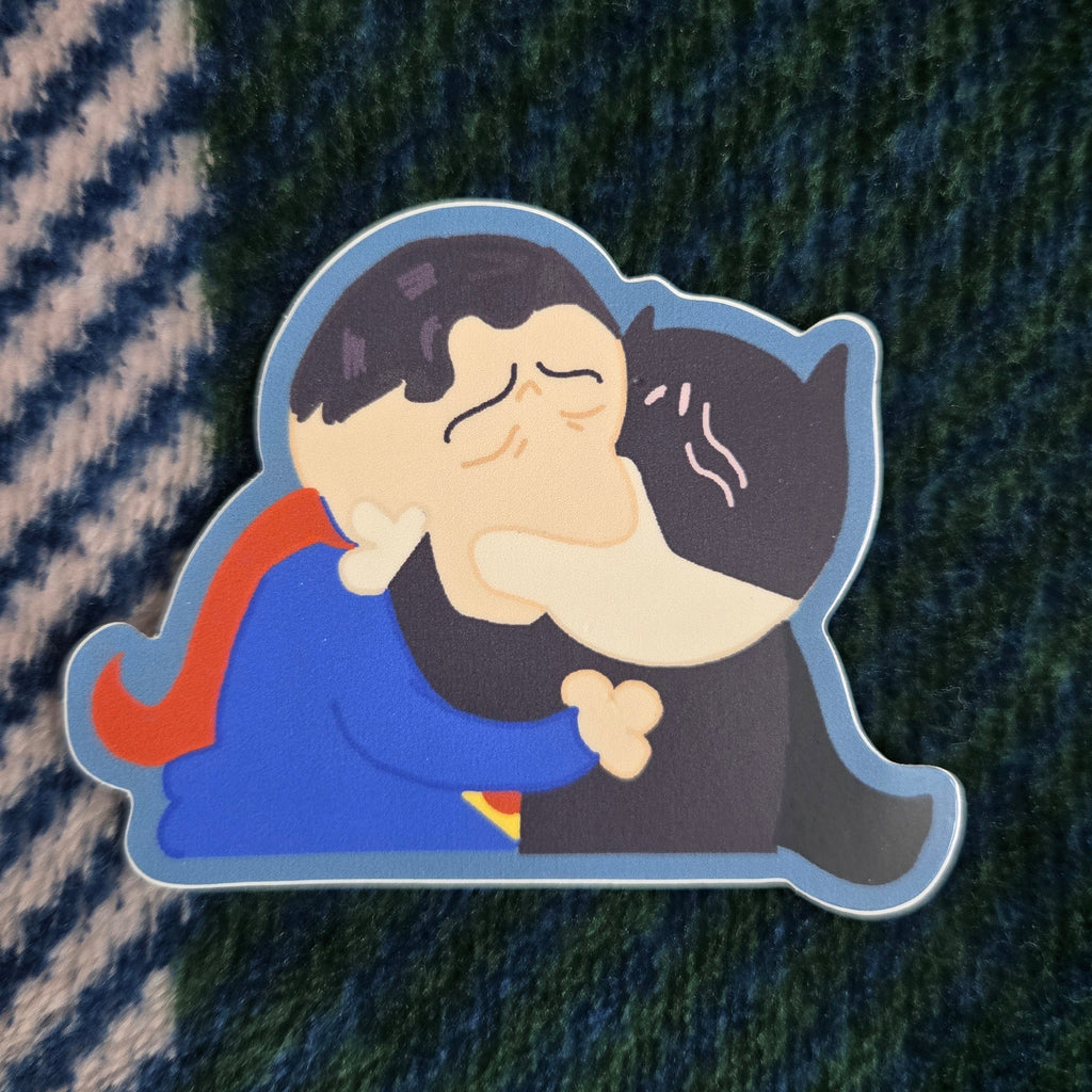 batman x superman yaoi sticker, matte vinyl sticker