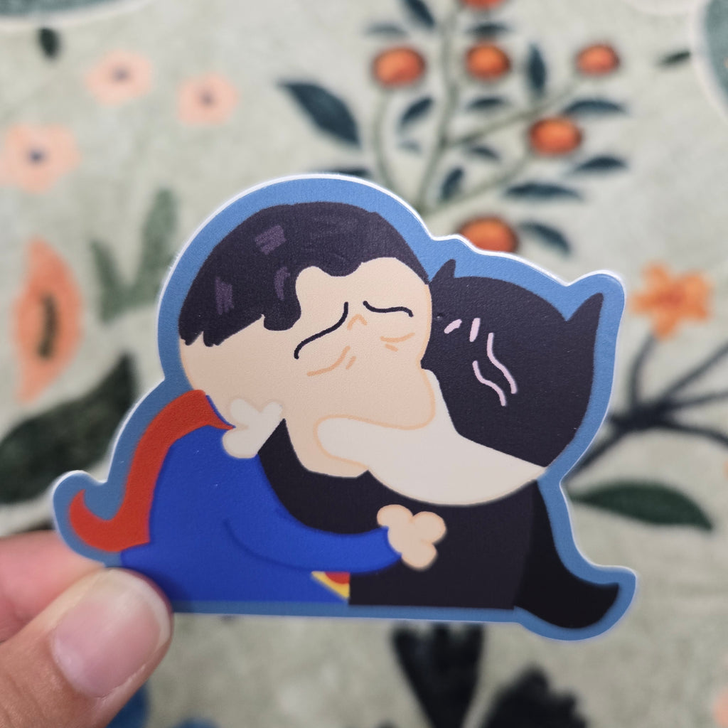 batman x superman yaoi sticker, matte vinyl sticker