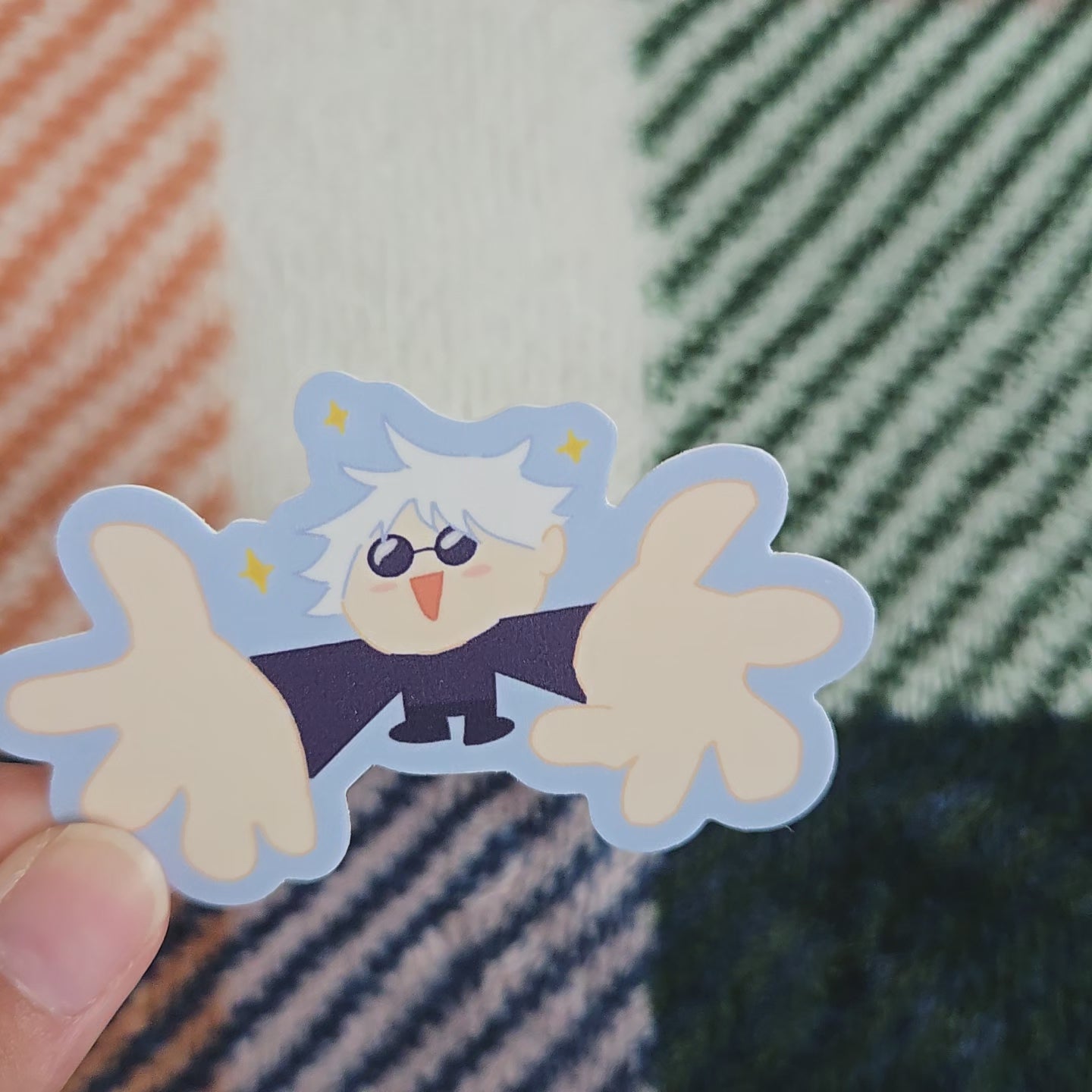 gojo hugs, matte vinyl sticker