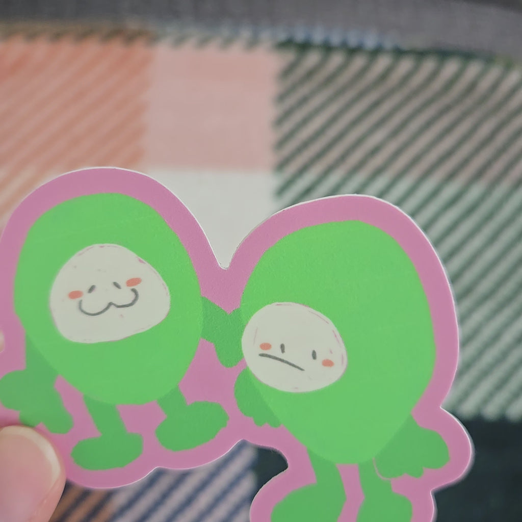 two peas in a pod, matte vinyl sticker