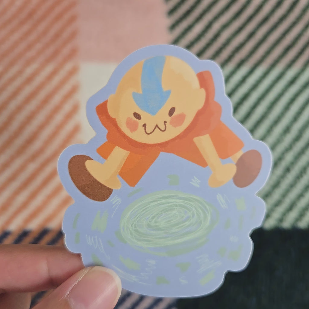 aang dancing on air, matte vinyl sticker