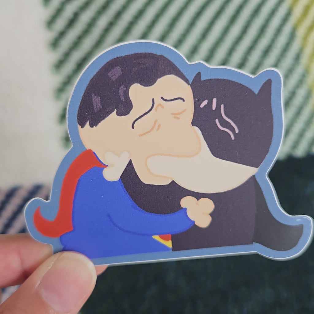 batman x superman yaoi sticker, matte vinyl sticker